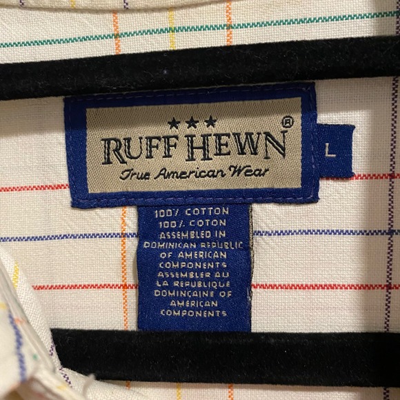 Ruff Hewn Mens Plaid Button Up Short Sleeve Shirt Casual Top‎ Large - Picture 4 of 6